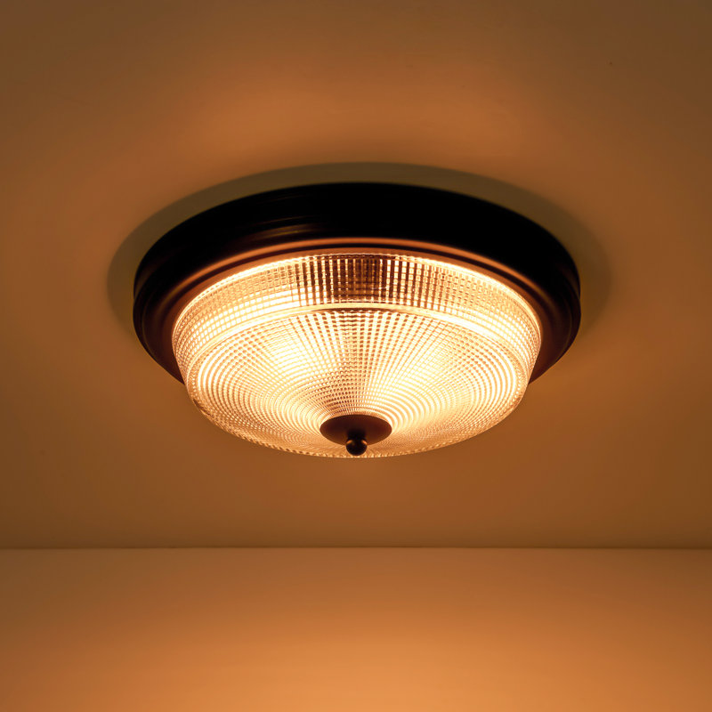 Plafonnier encastré en verre 2 lumières