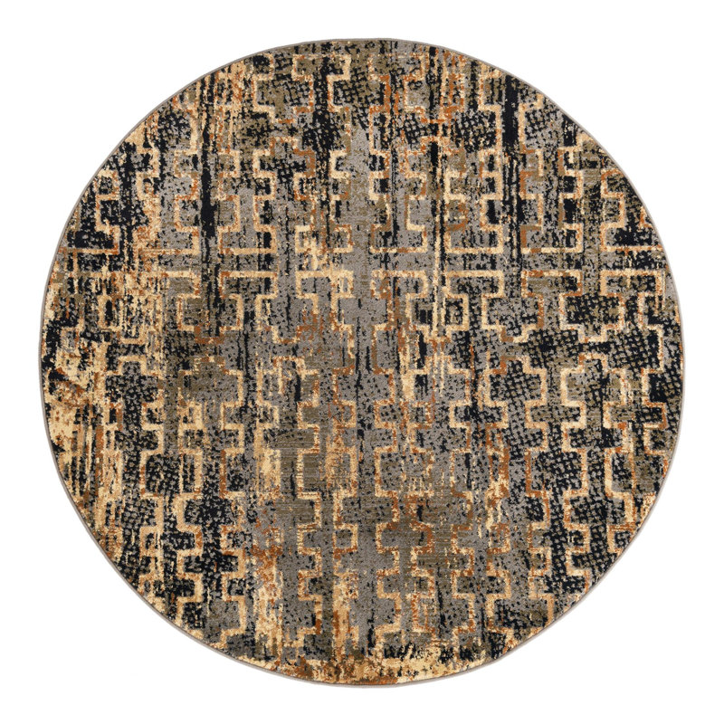Karwan Geometric Indoor Rug, Round 5'3"