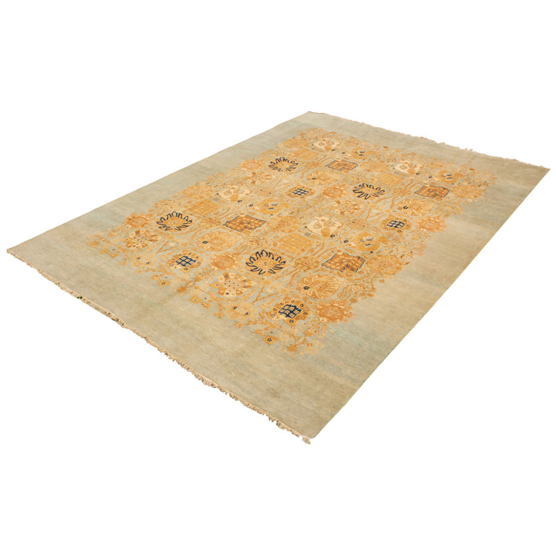 Yaak One-of-a-Kind 8'9" X 12'5" New Age Wool Area Rug in Light Blue