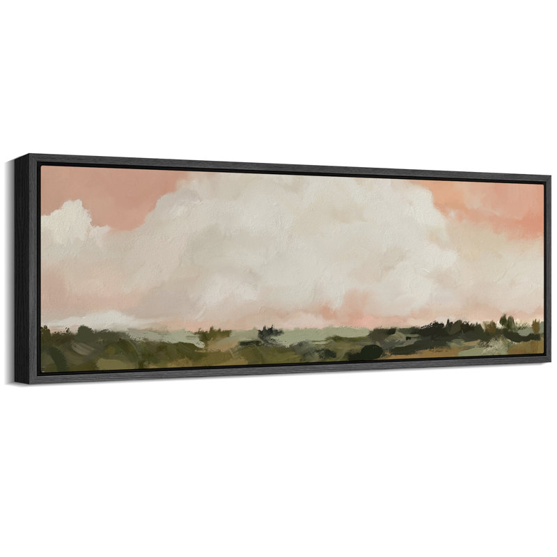 Abstrait nuage blanc, ciel rose, paysages, très grandes photos, impression sur toile encadrée, H 20 po x l 60 po