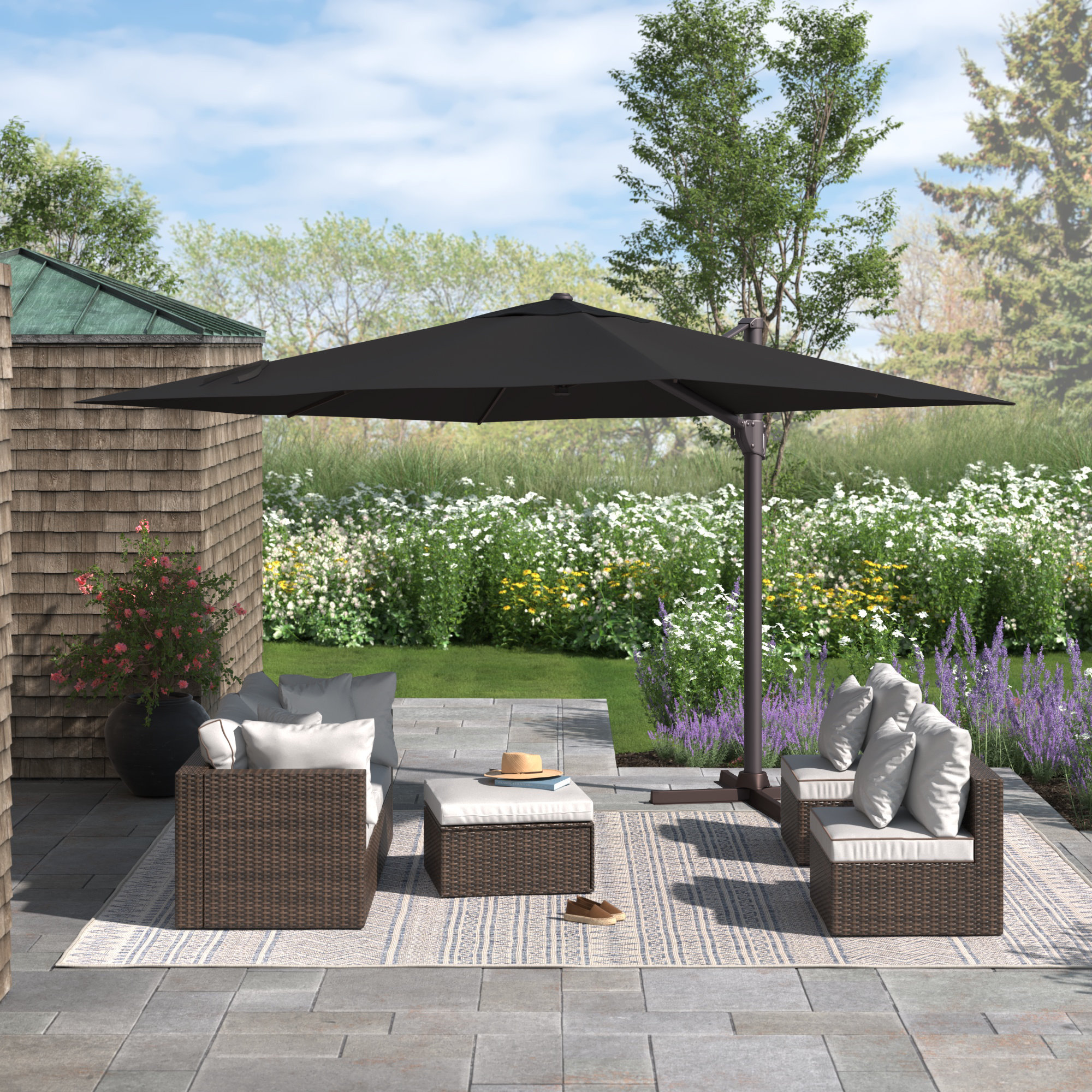 Freeport Park® Loughlin 11 Ft Outdoor Cantilever Offset Umbrella