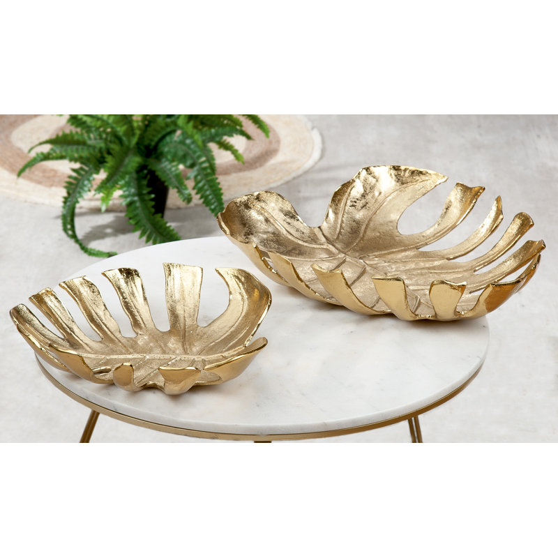Sanket Aluminum Decorative Bowl 1, 9cm H x 38cm W x 38cm D