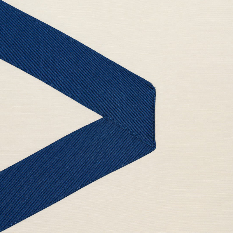 Legere Linen Silk Appliqué Fabric, Cobalt/Ivory
