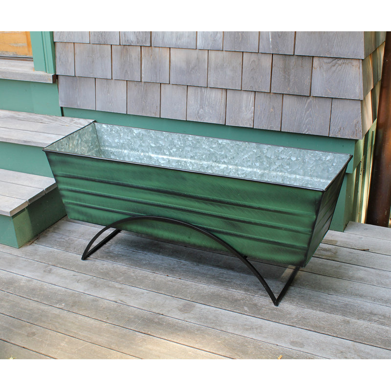 Oberdan Metal Planter, Green