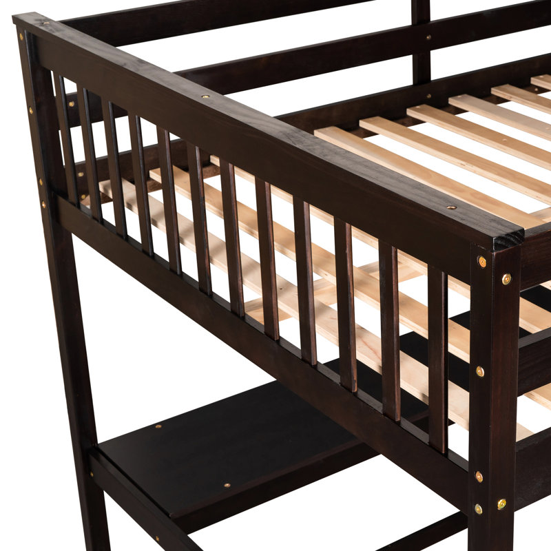 Loft Bed, Full Size. Features Under Desk And Storage Shelves. Size Bed In . Comes With Shelf., Full, Espresso