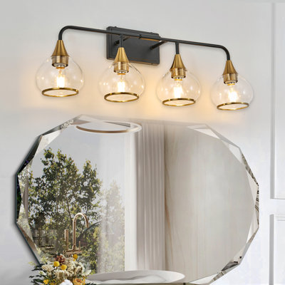 Bathroom Vanity Light, Black And Gold Wall Sconce Light For Mirror, Vanity, And Living Room