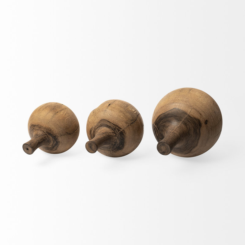 Pièce de décoration en forme de vase en bois 8 ", H 7 po x l 6 po x P 6 po