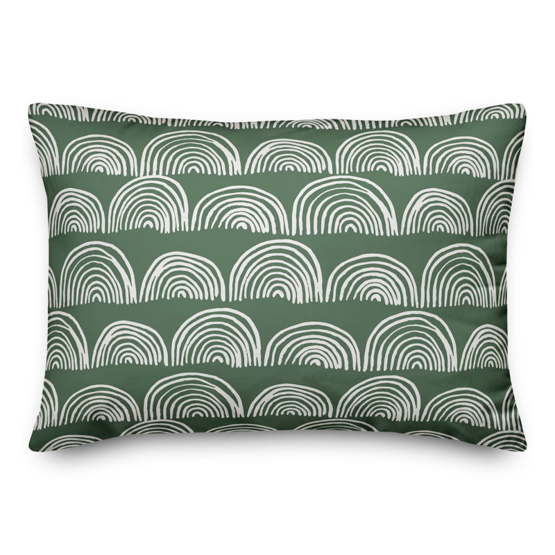 Abstract Outdoor Throw Pillow, Green