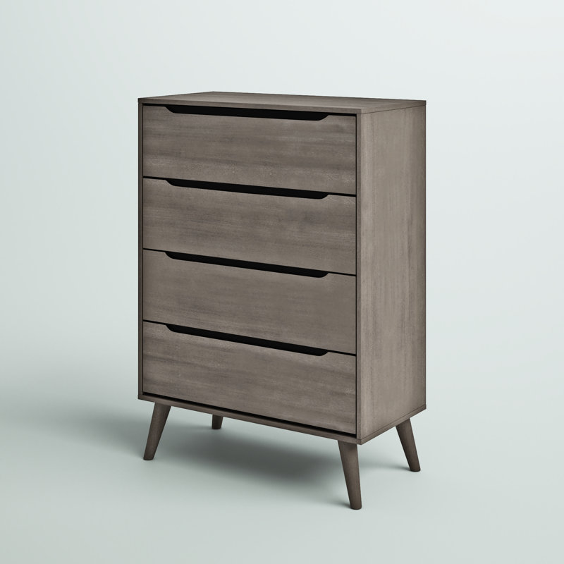 Commode à 4 tiroirs Stalter, Gris