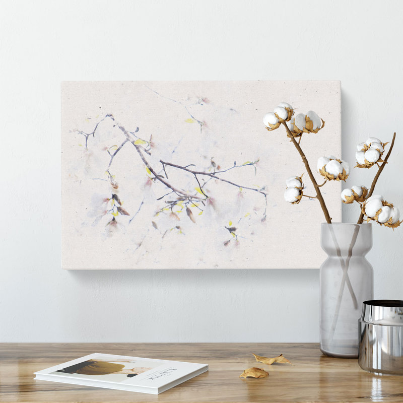 Branch Of A White Magnolia Tree - Wrapped Canvas, 35cm H x 50cm W x 3cm D