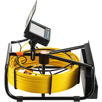 Caméra d'égout, 98,4 pi / 30 m, 4,3 po Caméra de contrôle de drain de tuyau avec fonction DVR et lumières DEL