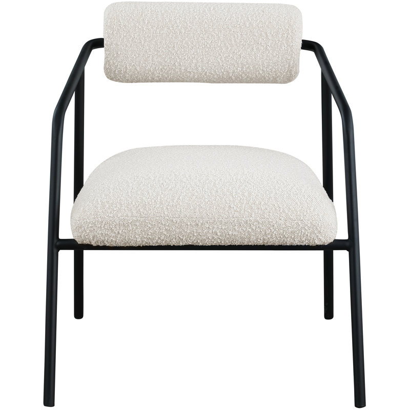 Fauteuil d'appoint en tissu l 26 po Alyta, Tissu crème bouclé