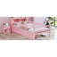 Fascinant lit simple rose avec garde-corps et espace de rangement-1236211085