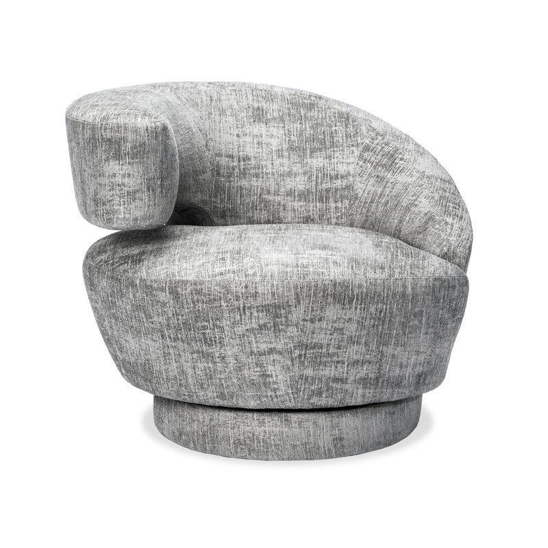 Arabella Swivel Lounge Chair, Feather Chenille