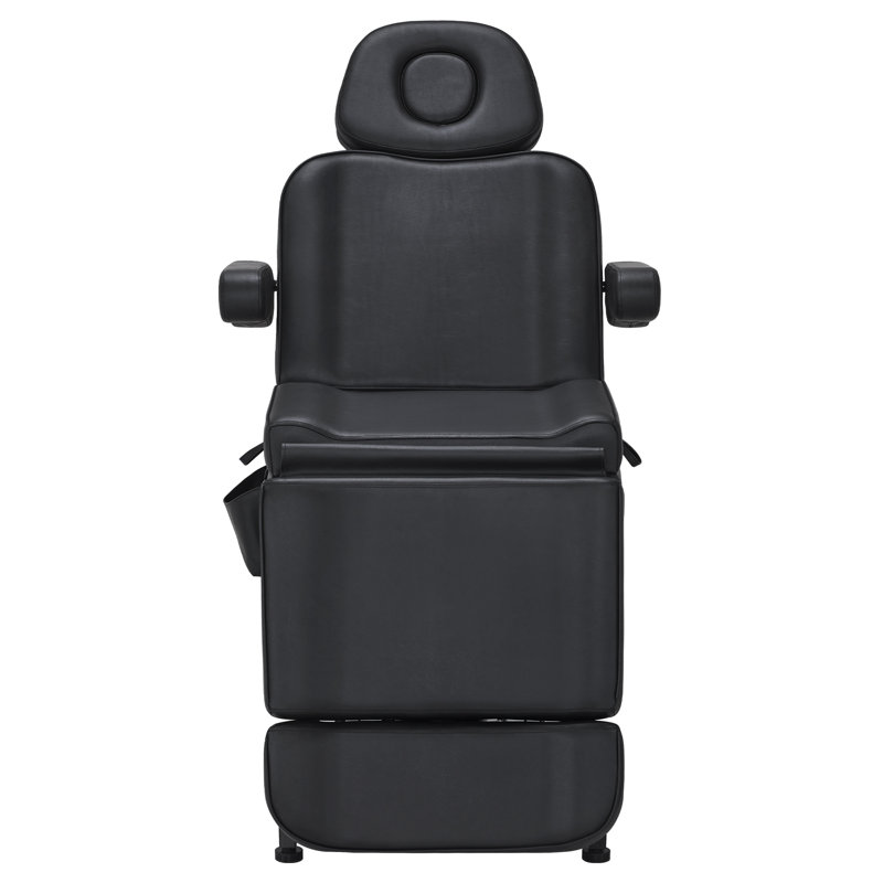 Lit de massage électrique à 3 moteurs avec hauteur réglable, pieds et dossier, lit pour le visage pour esthéticienne, Noir