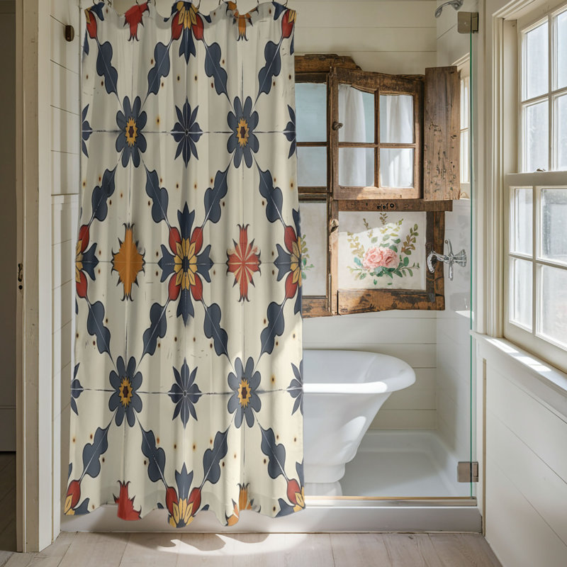 Old Mosaic - Premium Shower Curtain, 74"H x 71"W