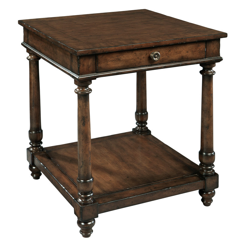Bulwell Solid Wood Tray Top End Table with Storage