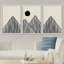 Art mural Mid-Century moderne bohème minimaliste abstrait montagne soleil encadré sur toile, 3 pièces-1273325218-1220743038