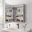 Armoire à pharmacie de salle de bain avec lumières, armoire à pharmacie DEL 28 po x 20 po avec miroir, armoire à pharmacie lumineuse avec désembueur, gradateur, horloge numérique et affichage de la température, montage en surface