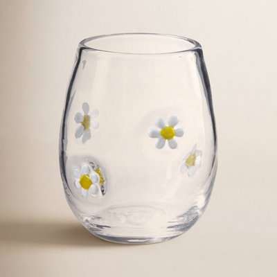 Flower Stemless Wine Glass