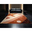 Tapis moelleux à motif géométrique rétro moelleux en brun - reliure brun clair-933769655