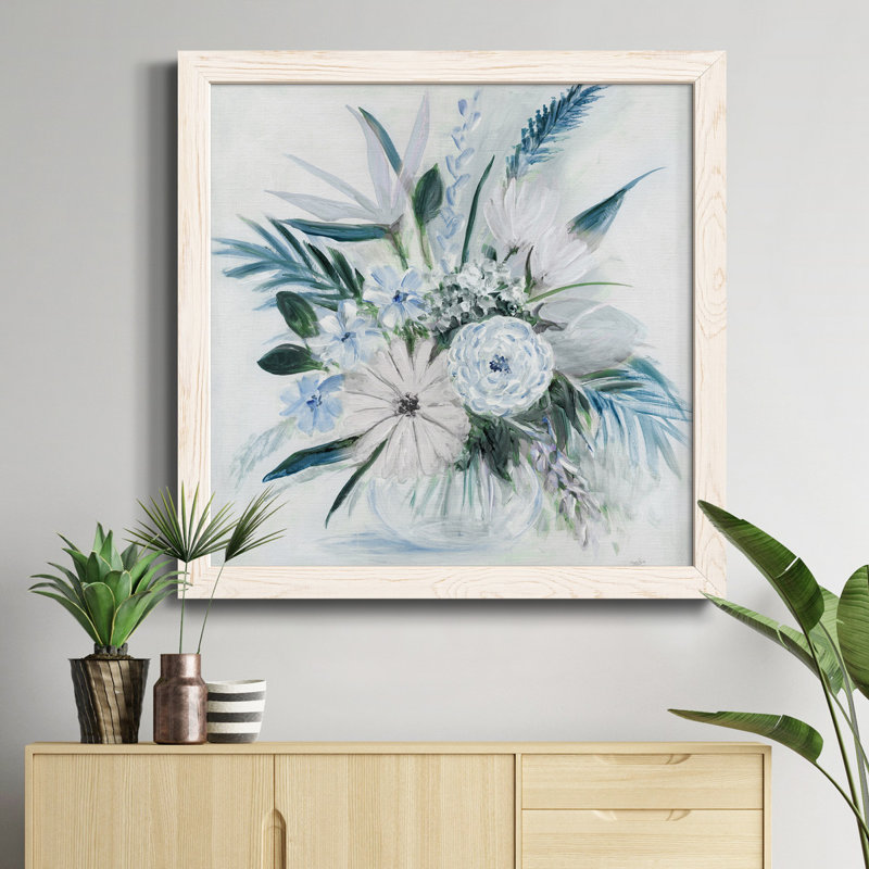 Yellow Mums - Peinture sur toile encadrée, Cadre blanc, H 35,5 po x l 35,5 po x P 1,5 po