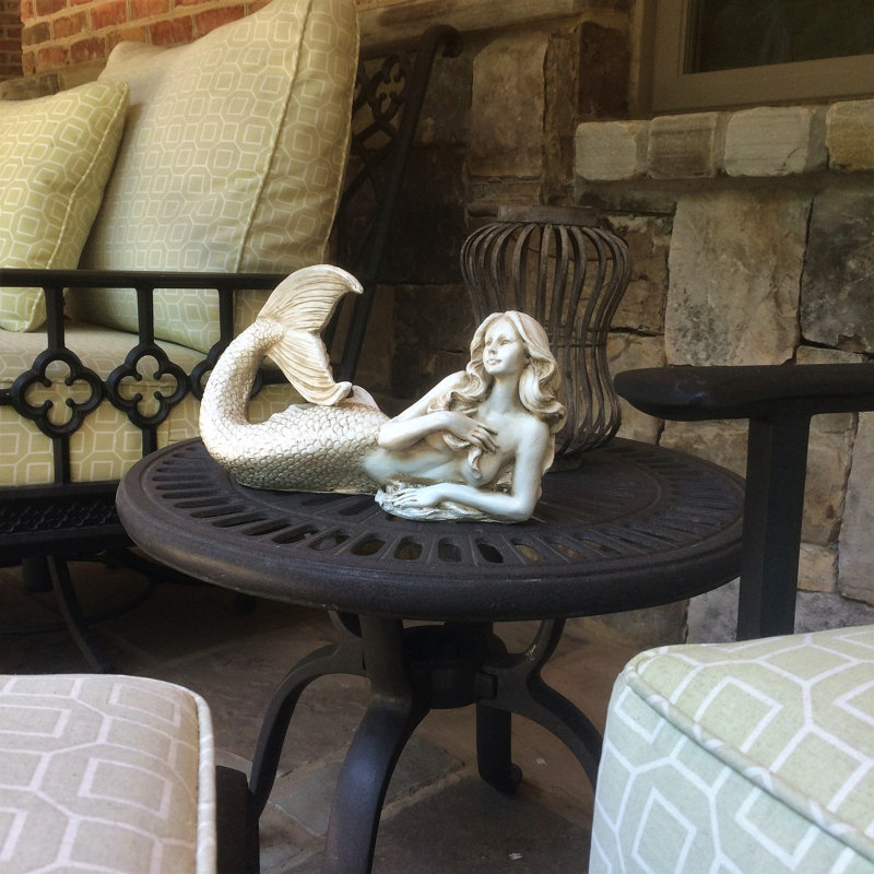 Statue «Life's a Beach Mermaid», Blanc antique