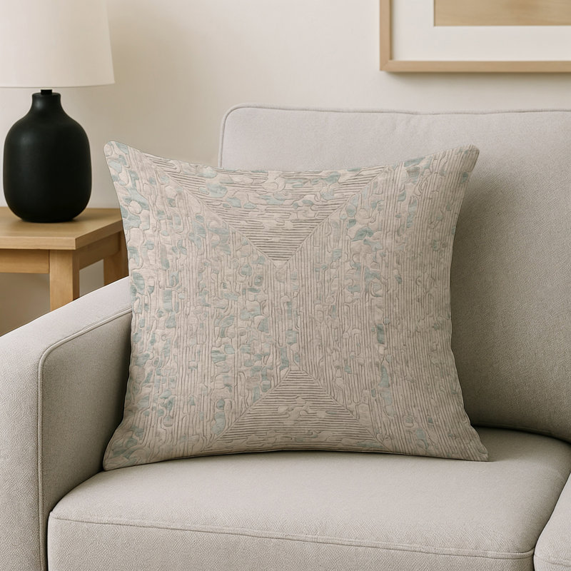 Coussin décoratif intérieur et extérieur Modern, Gris abstrait 243, Carré 16 po