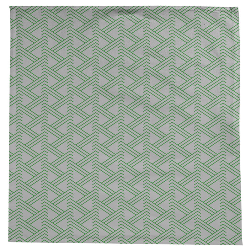 Classic Zig Zag Tablecloth, Gray/Green