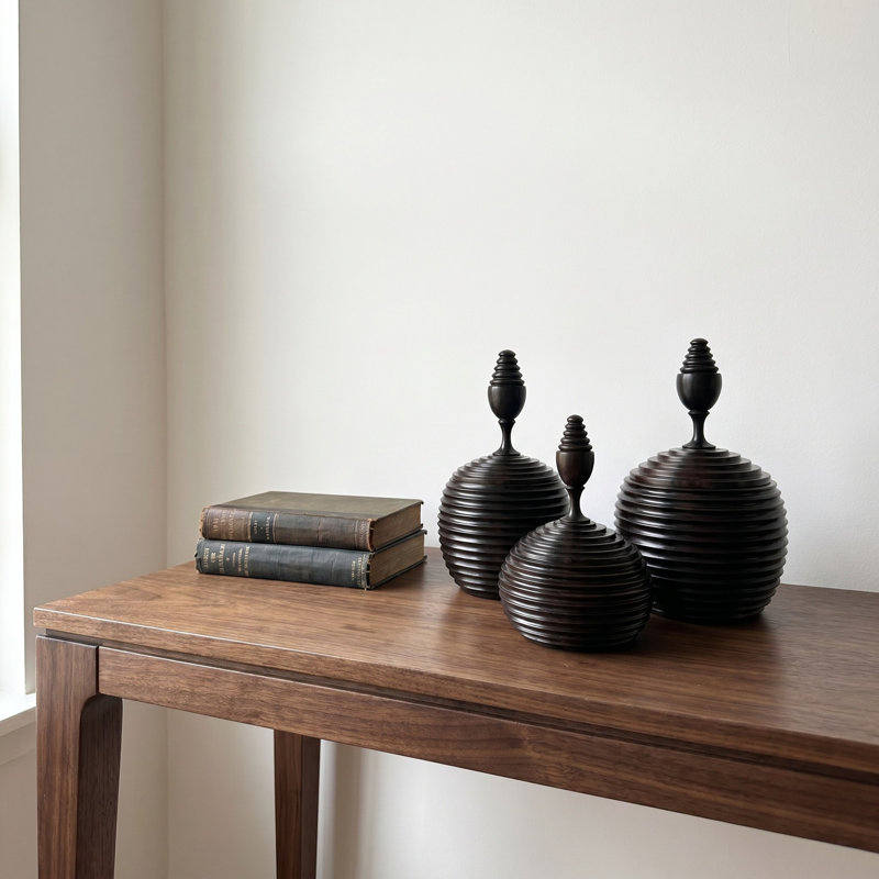 Ebony Wood Collection Wood Jar, 6.5"