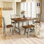 Ensemble de table de salle à manger en bois 6 pièces avec long banc et 4 chaises de style campagnard-113376767-113376768