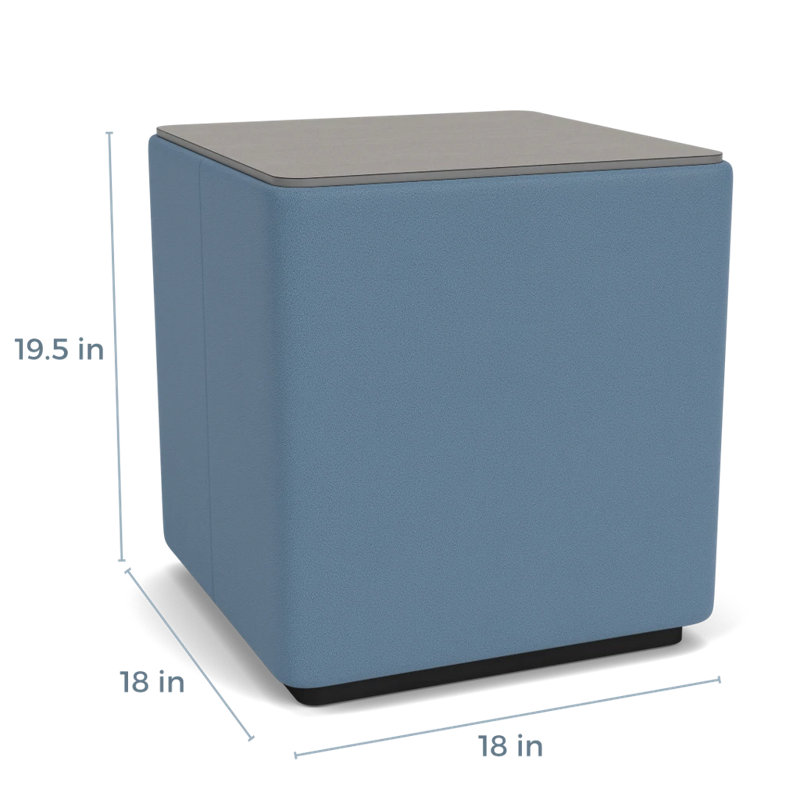 Table de salon avec plateau en stratifié Darsey, Noir; bleu Open Carrière, 20", Sergé sarrasin