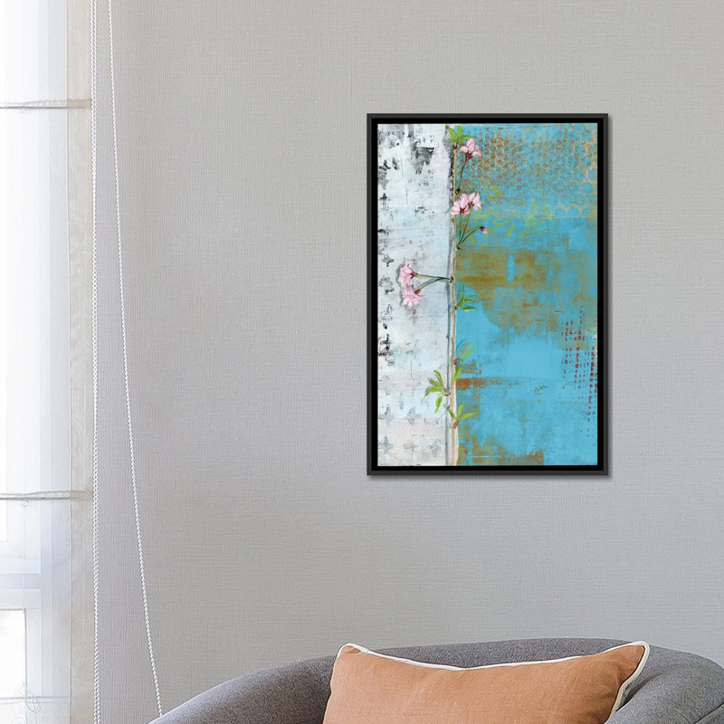 «Willow Bloom II», impression sur toile, H 26 po x l 18 po x P 1,5 po, Toile encadrée noire, Pas de tapis