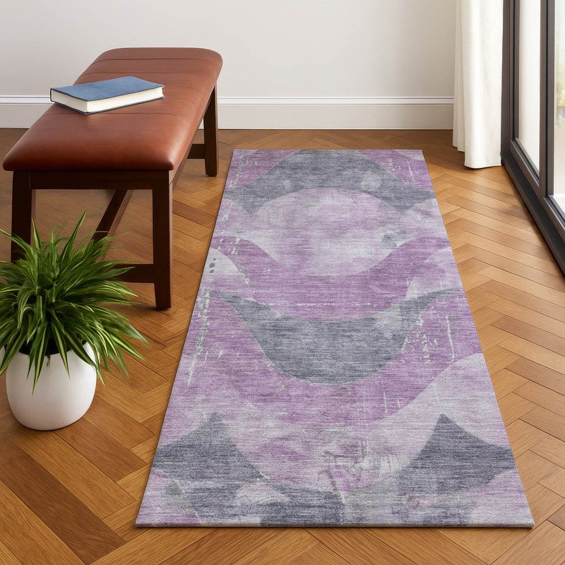 Premium Machine Washable Maag AMF1786 Swirls Rug, Runner 2'3" x 7'6"