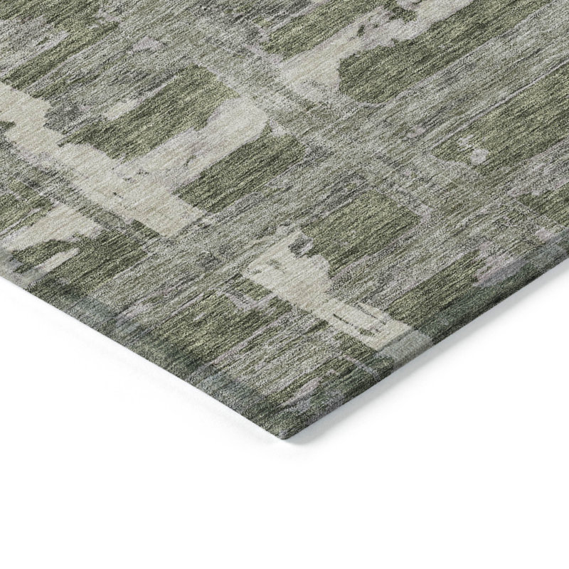 Mahaney Washable Striped Polyester Rug, Rectangle 9' x 12'