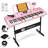Piano Keyboard For Beginner,61 Keys Electric Keyboard Piano Portable Music Keyboard With Lighted Up Keys For Kids Teens, Back To School Piano With Stand Pedal Microphone USB-101292793