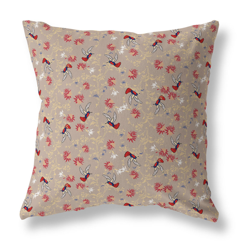 Coussin réversible Songbird Flora Parade, H 20 po x l 20 po, Orange