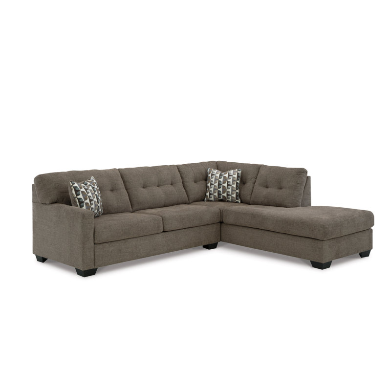 Jasmen Upholstered L-Shaped Sectional, Right Hand Facing, Chocolate 100% Polyester