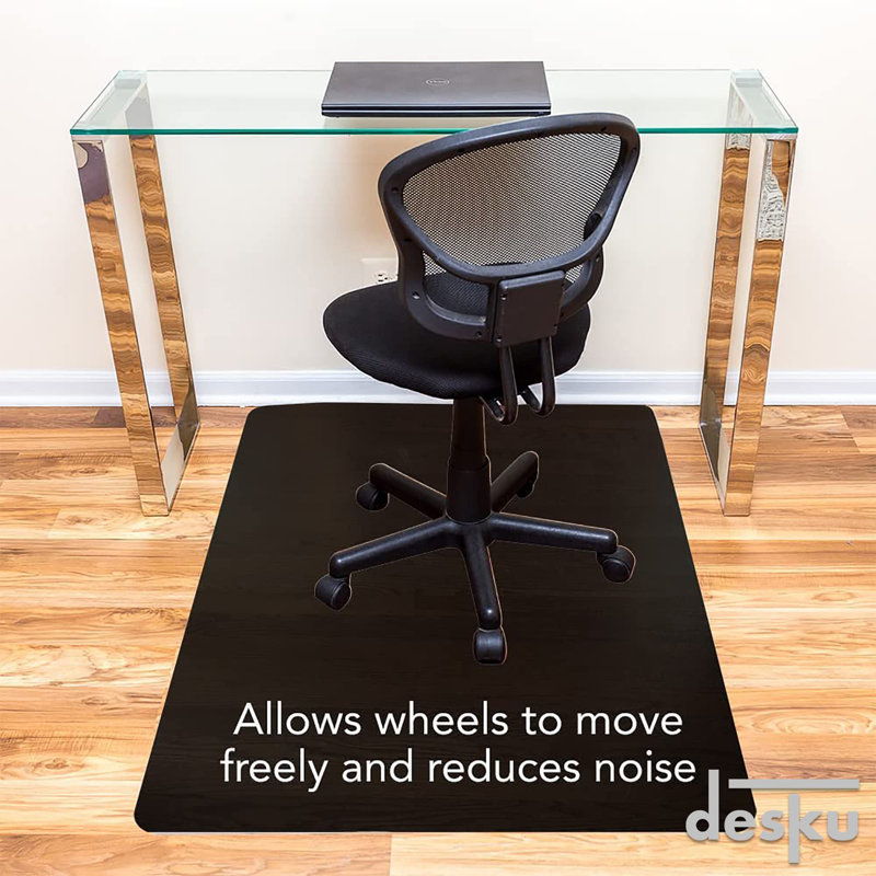 Black PVC 36x48in Rectangular Chair Mat for Hard Floors