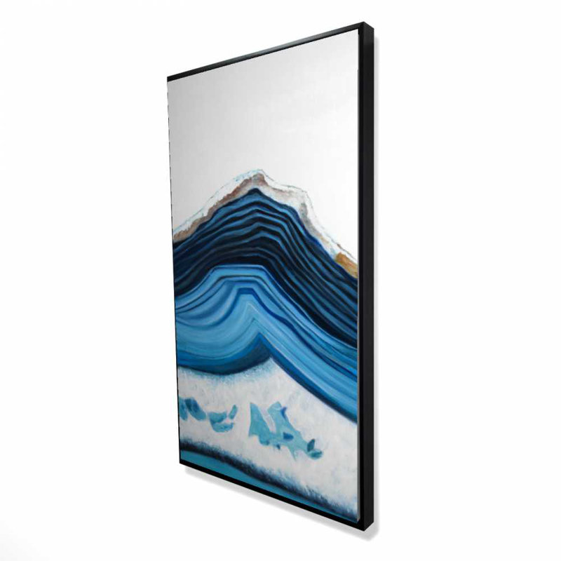 Blue Geode Profile - Contemporary Framed Canvas for Home Decor
