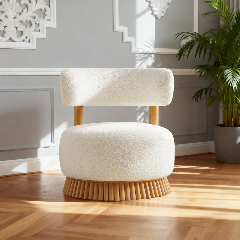 Chaise d'appoint rembourrée Brynn, Beige, 1