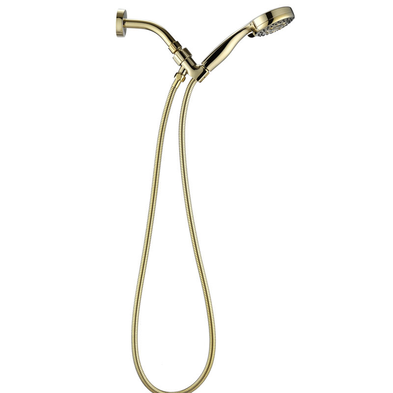 High Shower Head - Gold Finish, 5 Modes, Medical Nozzles, Impact , Easy Clean, Wall Mounted Handheld Abs, Heat Installation, Consistent Spray, Water Saving