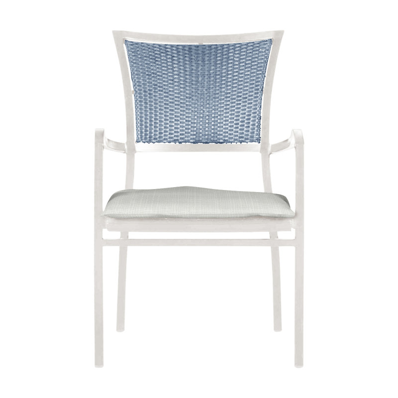 Fauteuil Aire - Craie et chambray, Pas de soudure, Argent Vérone, Craie / Chambray