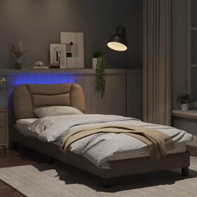 Cadre de lit vidaXL avec DEL sans matelas Hvar blanc et noir 120 x 200 cm