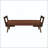 52'' Mid-Century PU Bench with Walnut Wood Legs