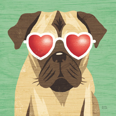 Beach Bums Pug I by Michael Mullan - No Frame Print on Canvas