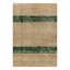 Vintage Zeki Müren Rug, Beige With Green Striped Minimalist Design - Rug & Kilim