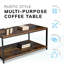 Adalayah Coffee Table Rustic Wooden Brown Grain Finish Living Room Storage Shelf 2 Tier