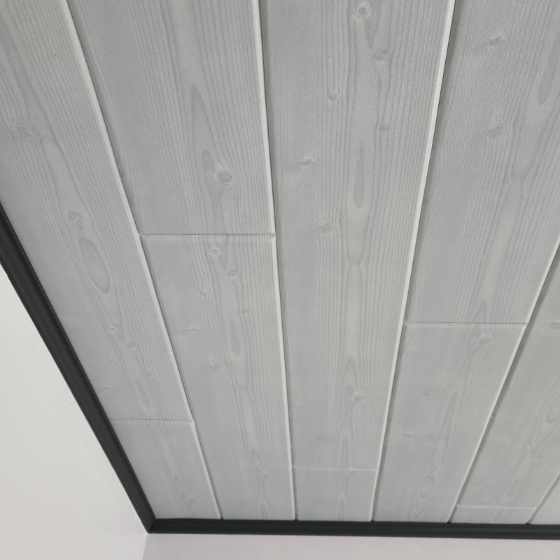 39.4'' L x 6.56'' W Smooth Polystyrene Glue Up Ceiling Tile, Washed Grey