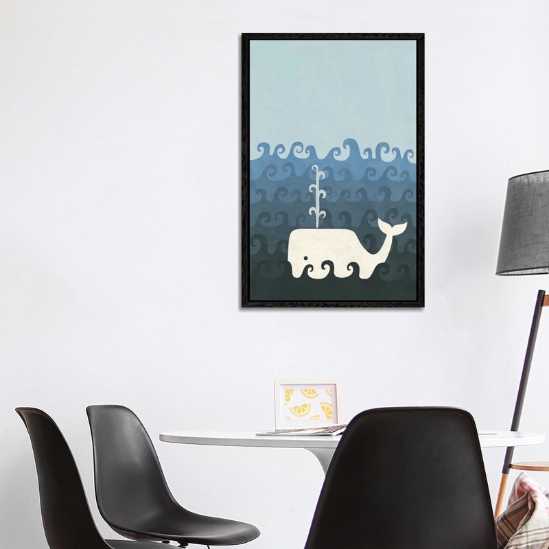 The Whale by HandsOffMyDinosaur - Gallery-Wrapped Canvas Giclée on Canvas, 101.6 cm H x 66.04 cm W, Black Framed